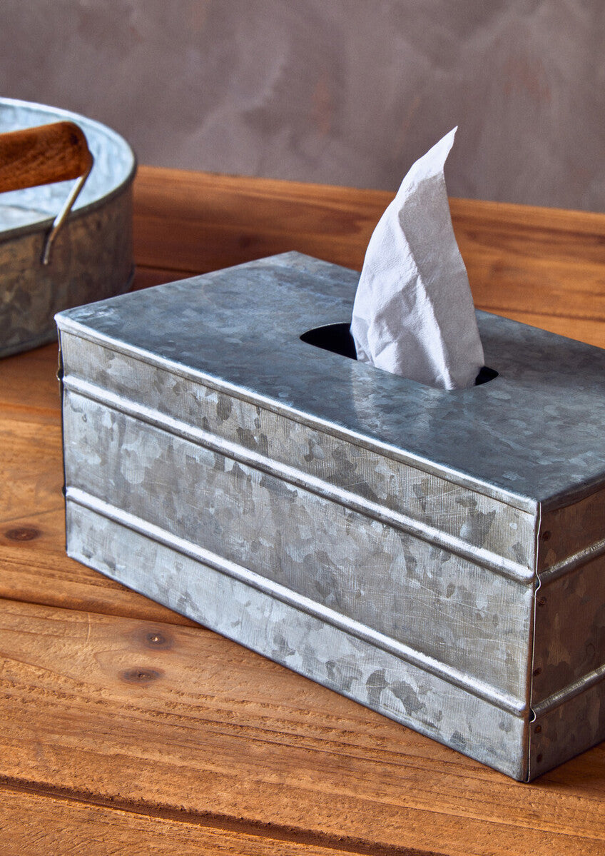 Orsina Drummond Galvanised Steel Rectangular Tissue Box Cover