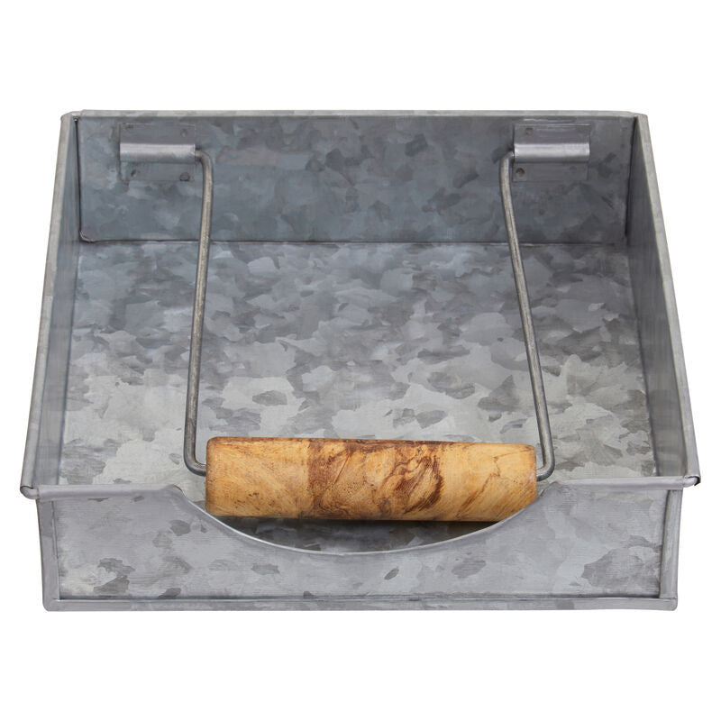 Orsina Drummond Galvanised Steel Napkin Holder with Wood Grips