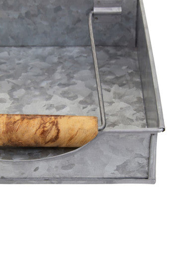 Orsina Drummond Galvanised Steel Napkin Holder with Wood Grips