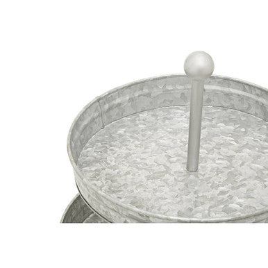 Orsina Drummond Two-Tier Galvanised Steel Cake Stand – Silver