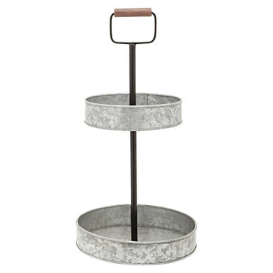 Orsina Drummond 2-Tier Galvanised Steel Cake Stand with Handle