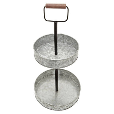 Orsina Drummond 2-Tier Galvanised Steel Cake Stand with Handle
