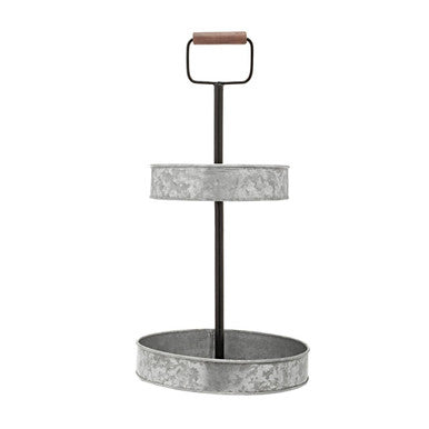 Orsina Drummond 2-Tier Galvanised Steel Cake Stand with Handle