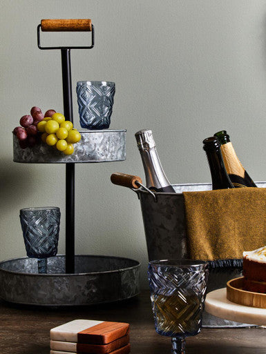 Orsina Drummond 2-Tier Galvanised Steel Cake Stand with Handle