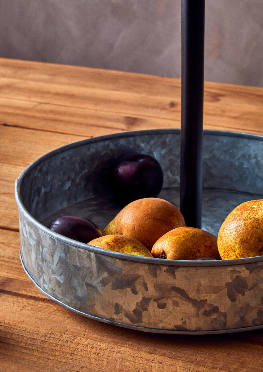 Orsina Drummond 2-Tier Galvanised Steel Cake Stand with Handle