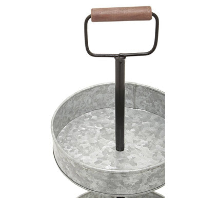 Orsina Drummond 2-Tier Galvanised Steel Cake Stand with Handle