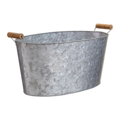 Orsina Drummond Galvanised Steel Drinks Tub | Silver Ice Bucket