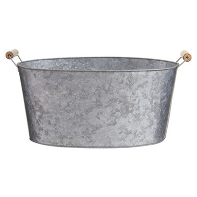 Orsina Drummond Galvanised Steel Drinks Tub | Silver Ice Bucket