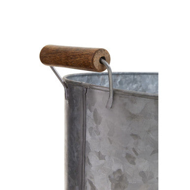 Orsina Drummond Galvanised Steel Drinks Tub | Silver Ice Bucket