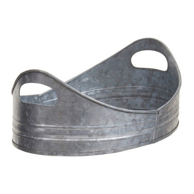 Orsina Galvanised Steel Oval Serving Trays – Set of 2 Nesting Trays