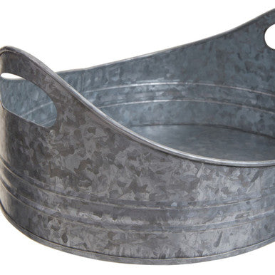Orsina Galvanised Steel Oval Serving Trays – Set of 2 Nesting Trays
