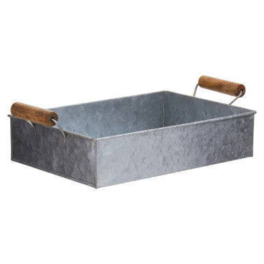 Orsina Drummond Galvanised Steel Rectangular Serving Tray with Handles