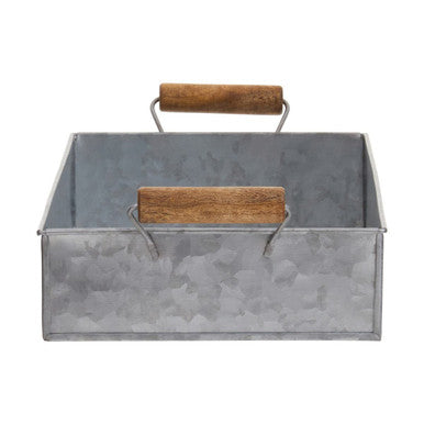 Orsina Drummond Galvanised Steel Rectangular Serving Tray with Handles