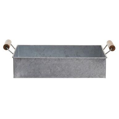 Orsina Drummond Galvanised Steel Rectangular Serving Tray with Handles