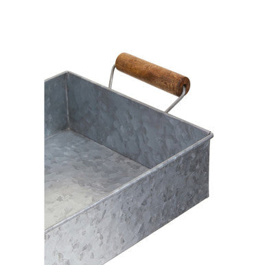 Orsina Drummond Galvanised Steel Rectangular Serving Tray with Handles