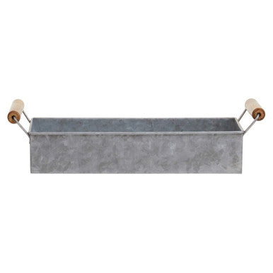 Orsina Galvanised Steel Herb Pots with Tray - Set of 3 Window Planters