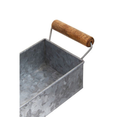 Orsina Galvanised Steel Herb Pots with Tray - Set of 3 Window Planters