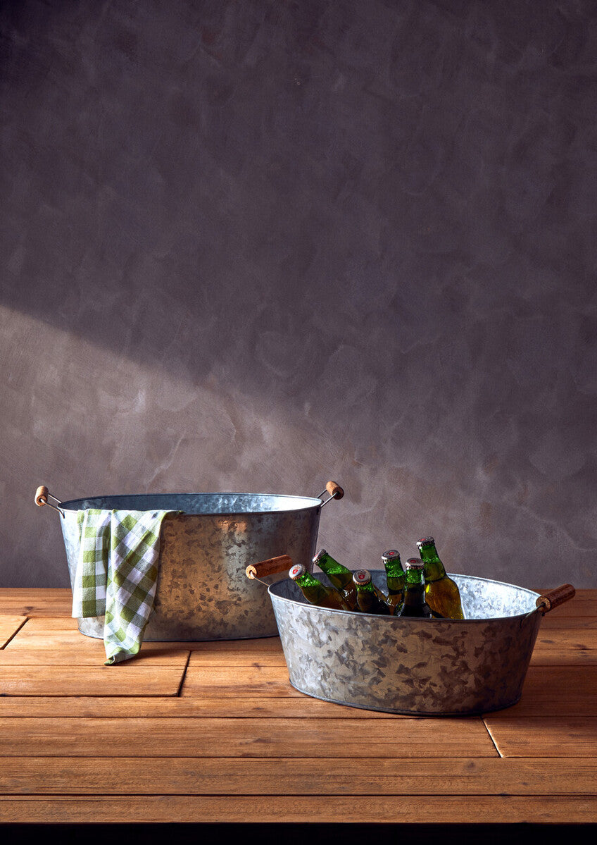Orsina Drummond Large Boat-Shaped Galvanised Steel Serving Tray