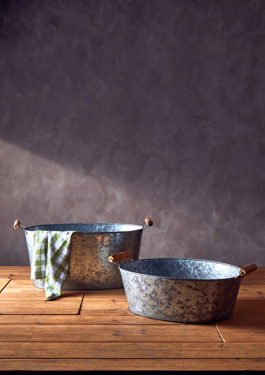 Orsina Drummond Large Boat-Shaped Galvanised Steel Serving Tray