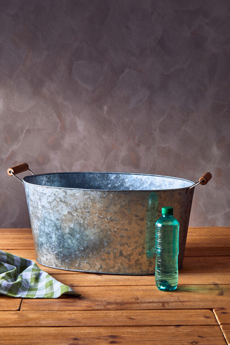 Orsina Drummond Large Boat-Shaped Galvanised Steel Serving Tray