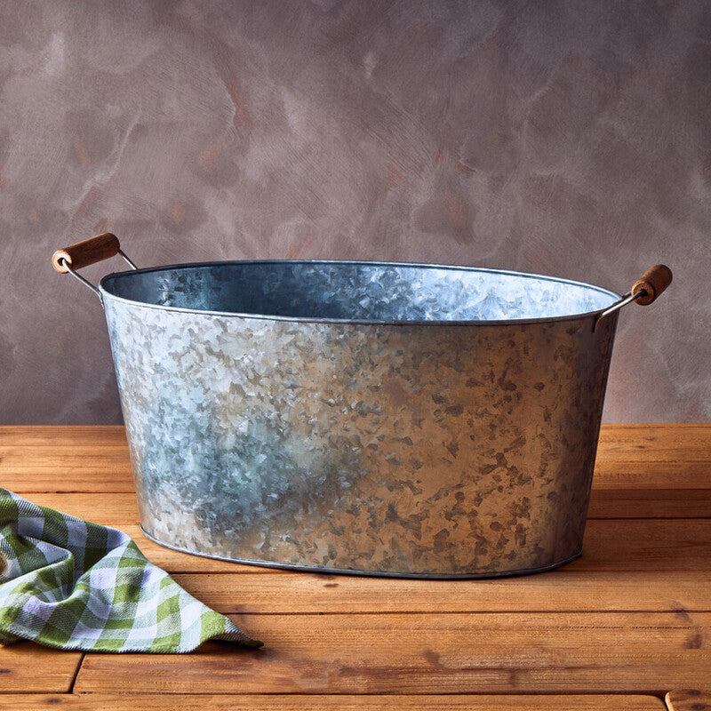 Orsina Drummond Large Boat-Shaped Galvanised Steel Serving Tray