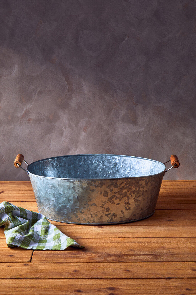 Orsina Drummond Large Boat-Shaped Galvanised Steel Serving Tray