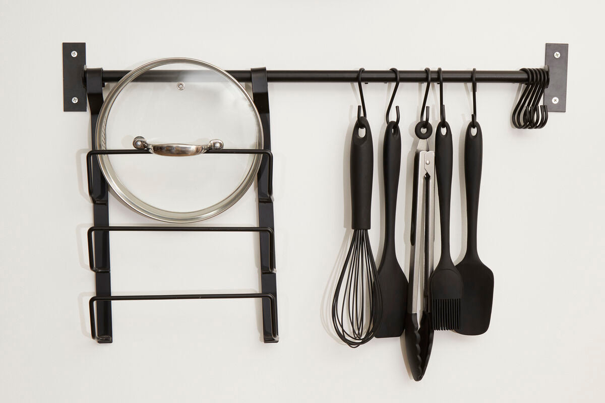 Orsina Sorello Matt Black Hanging Rail – Modern Wall Storage System