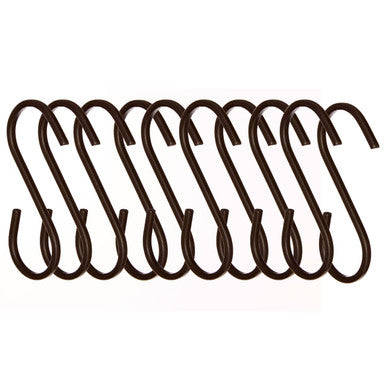 Orsina Sorello Matt Black S-Hooks - Set of 10 Metal Storage Hooks