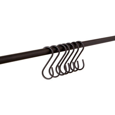 Orsina Sorello Matt Black S-Hooks - Set of 10 Metal Storage Hooks