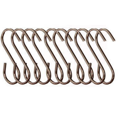 Orsina Sorello Chrome Hanging Hooks – Set of 10 S-Shaped Metal Hooks