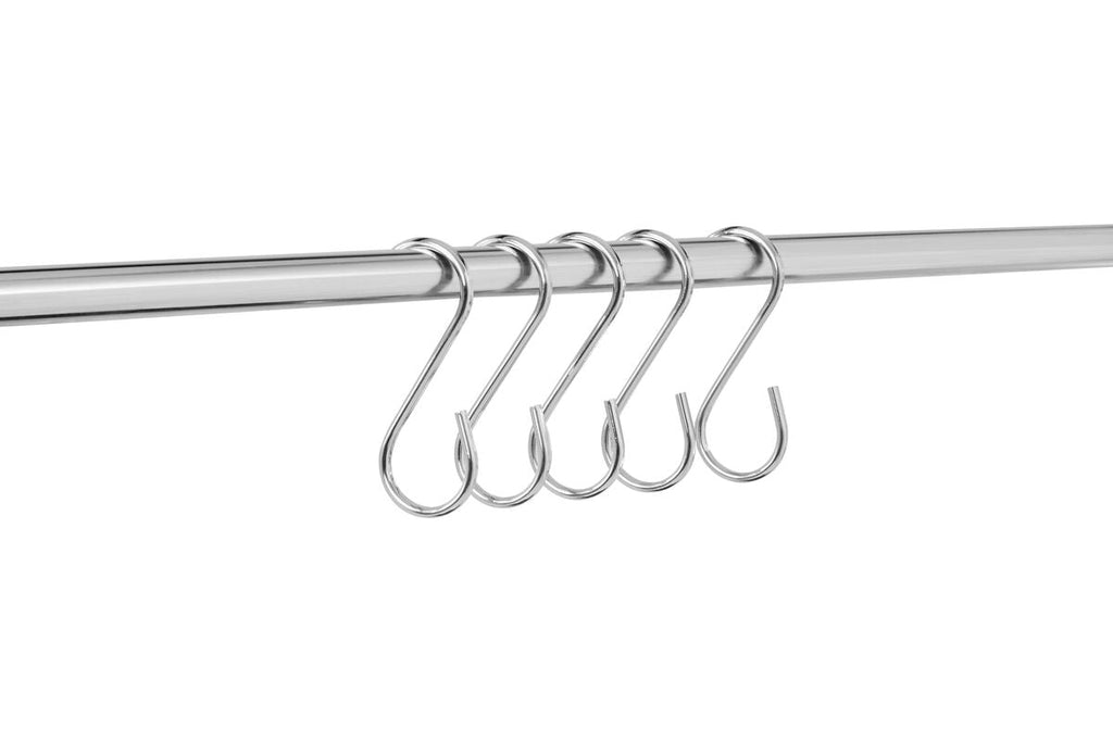 Orsina Sorello Chrome Hanging Hooks – Set of 10 S-Shaped Metal Hooks