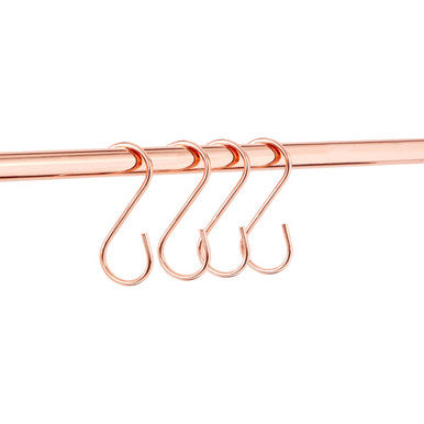 Orsina Rose Gold S-Hooks – Set of 10 Metal Hanging Hooks for Kitchen