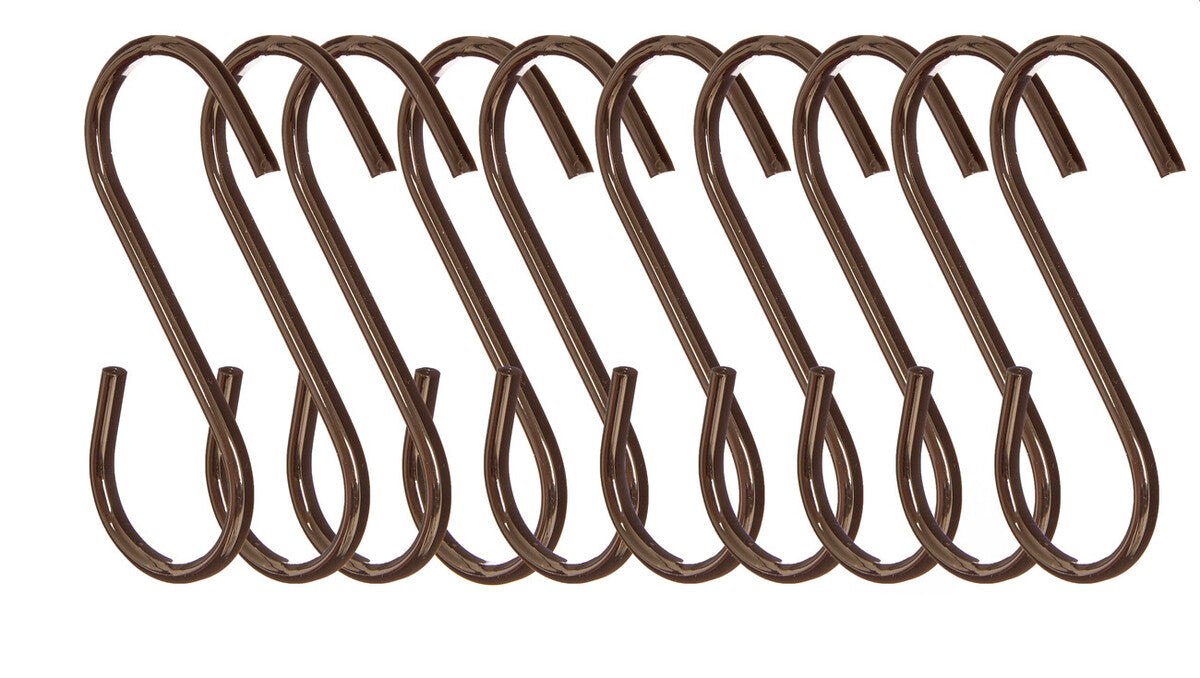 Orsina Sorello Gunmetal Black S Hooks for Rails - Set of 10