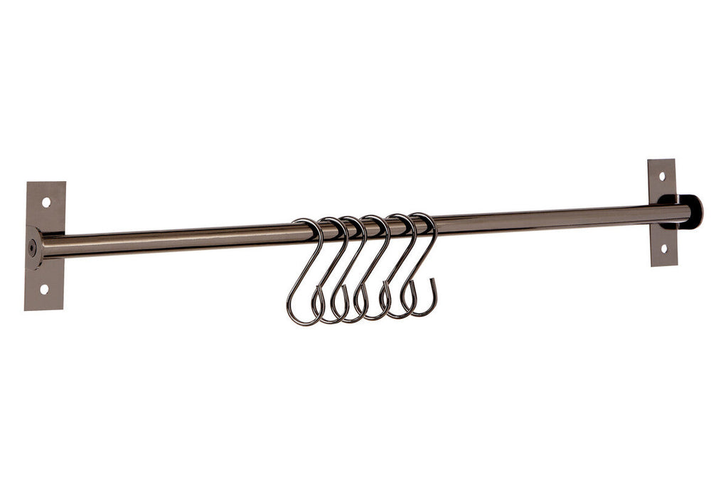Orsina Sorello Gunmetal Black S Hooks for Rails - Set of 10