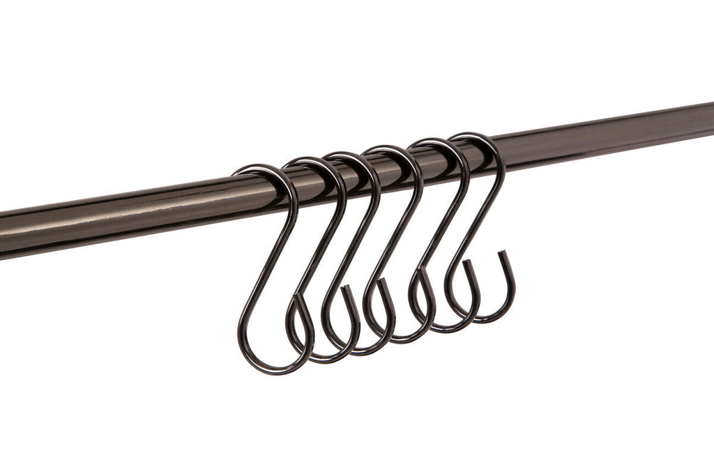 Orsina Sorello Gunmetal Black S Hooks for Rails - Set of 10