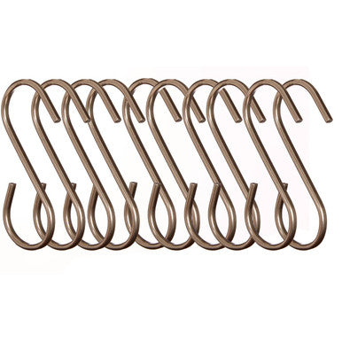 Orsina Sorello S-Shaped Brushed Steel Kitchen Hooks - Set of 10