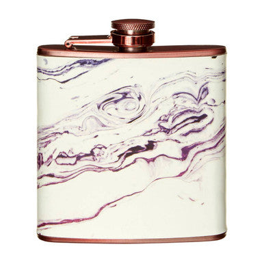 Orsina Auden Rose Gold Hip Flask – Marble Effect Bar Accessory