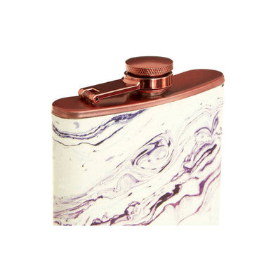 Orsina Auden Rose Gold Hip Flask – Marble Effect Bar Accessory