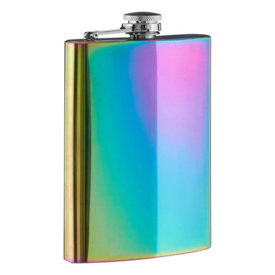Orsina Auden Iridescent Oil Slick Hip Flask – Curved Pocket Flask