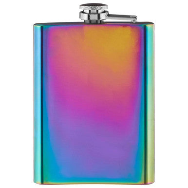 Orsina Auden Iridescent Oil Slick Hip Flask – Curved Pocket Flask