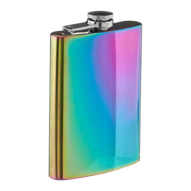Orsina Auden Iridescent Oil Slick Hip Flask – Curved Pocket Flask