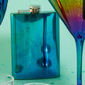 Orsina Auden Iridescent Oil Slick Hip Flask – Curved Pocket Flask