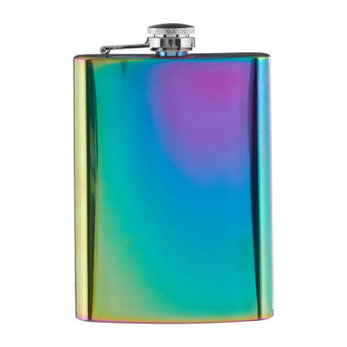 Orsina Auden Iridescent Oil Slick Hip Flask – Curved Pocket Flask