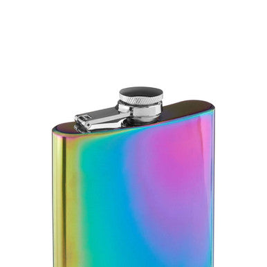 Orsina Auden Iridescent Oil Slick Hip Flask – Curved Pocket Flask