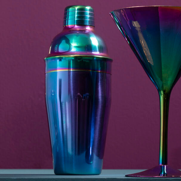 Orsina Auden Cocktail Shaker – Iridescent Oil Slick Finish Barware