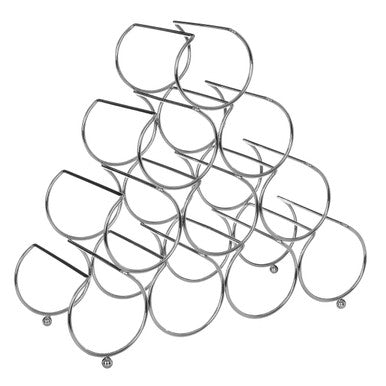Orsina Pyramid Wine Rack – Modern Silver Metal Countertop Bottle Holder