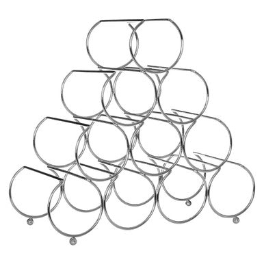 Orsina Pyramid Wine Rack – Modern Silver Metal Countertop Bottle Holder