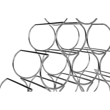 Orsina Pyramid Wine Rack – Modern Silver Metal Countertop Bottle Holder