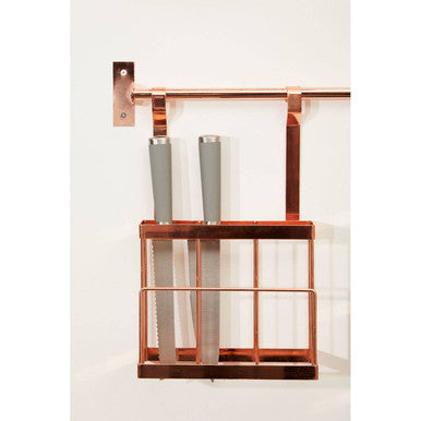 Orsina Rose Gold Hanging Knife Storage Rack & Cutting Board Holder
