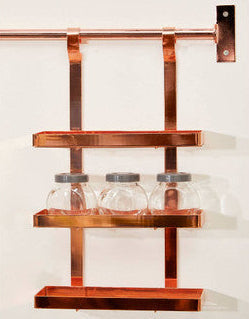 Orsina Sorello Rose Gold 3-Tier Hanging Kitchen Storage Rack